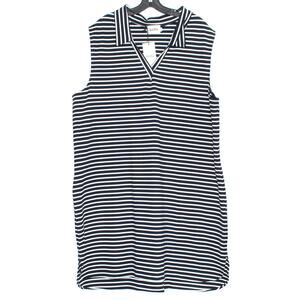 NWT Leota Dress Coastal Grandma Nautical Preppy Minimalist Stripe Blue 4L 4X
